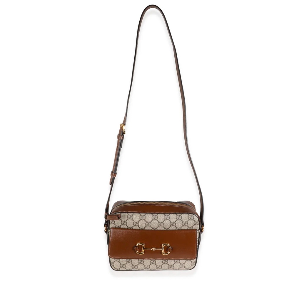 Gucci crossbody handbag purse tan horsebit